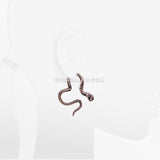 A Pair of Vicious Cobra Snake Swirl Copper Hoop Ear Weight Hanger