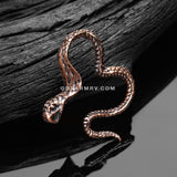 A Pair of Vicious Cobra Snake Swirl Copper Hoop Ear Weight Hanger