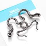 A Pair of Vicious Cobra Snake Swirl White Brass Hoop Ear Weight Hanger