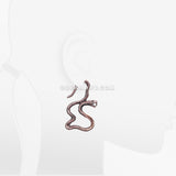 A Pair of Vicious Cobra Snake Dance Copper Hoop Ear Weight Hanger