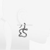 A Pair of Vicious Cobra Snake Dance White Brass Hoop Ear Weight Hanger