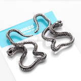 A Pair of Vicious Cobra Snake Dance White Brass Hoop Ear Weight Hanger