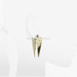 A Pair of Legend Sphinx Reverse Pyramid Golden Brass Ear Weight Hanger