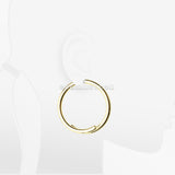 A Pair of Solid Golden Brass Spiral Hoop Ear Weight Hanger