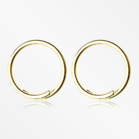 A Pair of Solid Golden Brass Spiral Hoop Ear Weight Hanger
