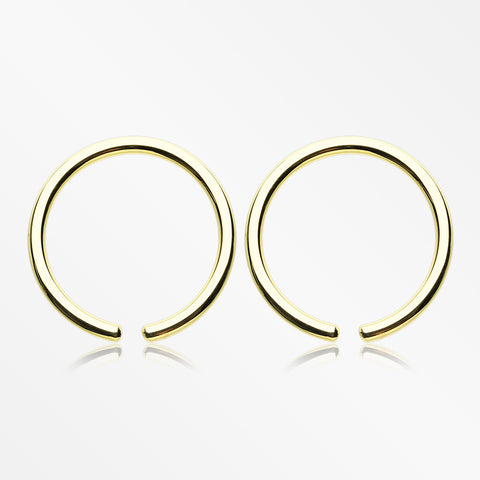 A Pair of Solid Golden Brass Hoop Ear Weight Hanger