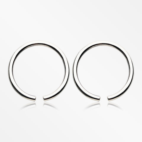 A Pair of Solid White Brass Hoop Ear Weight Hanger