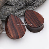 A Pair of Teardrop Rosewood Double Flared Plug