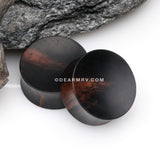 A Pair of Concave Tiger Ebony Wood Double Flared Plug