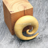 A Pair of Jackfruit Wood Spiral Hanger Plug-Yellow