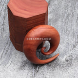 A Pair of Sabo Wood Spiral Hanger Plug-Orange/Brown
