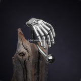 Skeleton Hand of Death Curved Barbell