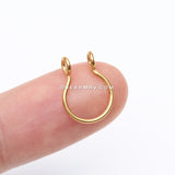 Golden Simple Loop Steel Non-Piercing Fake Septum Ring