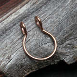 Rose Gold Simple Loop Steel Non-Piercing Fake Septum Ring