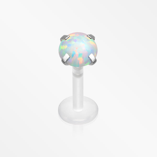 Fire Opal Sparkle Prong Bio-Flex Labret