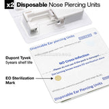 A Pair of Gem Top Self Nose Piercing Kit-Clear