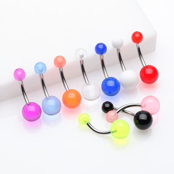 10 Pcs Assorted Basic UV Acrylic Belly Button Ring