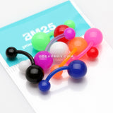 8 Pcs of Assorted Basic Bio-Flexible Solid Acrylic Belly Button Ring Package
