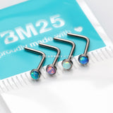 4 Pcs of Assorted Fire Opal L-Shaped Nose Ring Pack