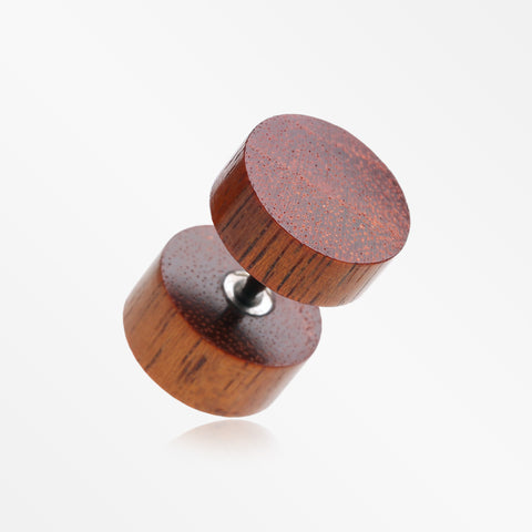 A Pair of Cang Wood Fake Plug Earring