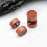 A Pair of Sabo Wood Fake Plug Earring