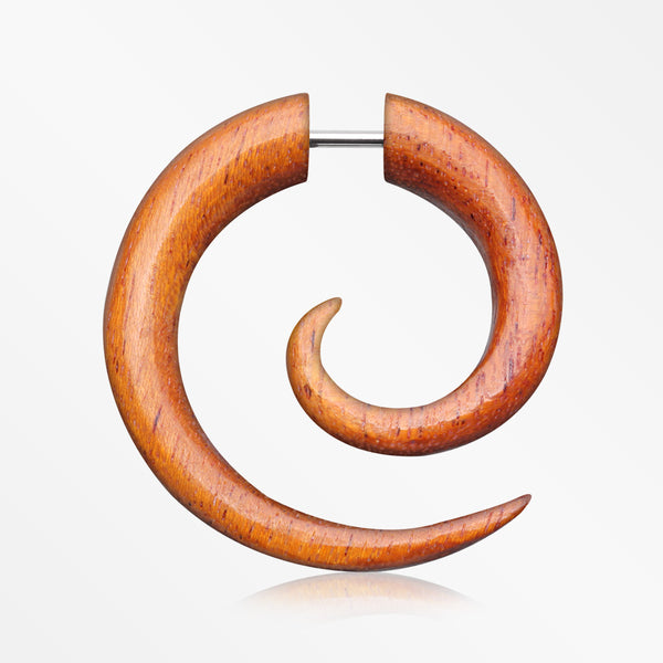 A Pair of Cang Wood Fake Spiral Hanger Earring