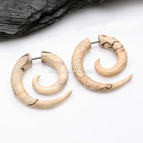 A Pair of Old Tamarind Wood Fake Spiral Hanger Earring
