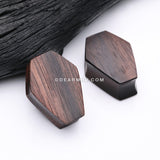 A Pair of Tiger Ebony Wood Casket Double Flared Plug