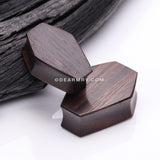 A Pair of Tiger Ebony Wood Casket Double Flared Plug