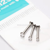 3 Pcs Pack of Assorted Prong Set Sparkle Gem Steel Micro Labret-Clear Gem