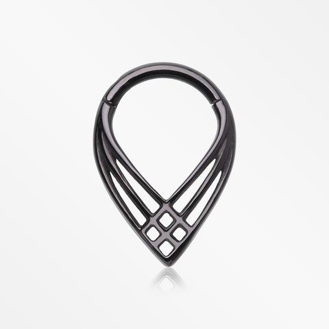 Blackline Triple Cross Weave Clicker Hoop Ring