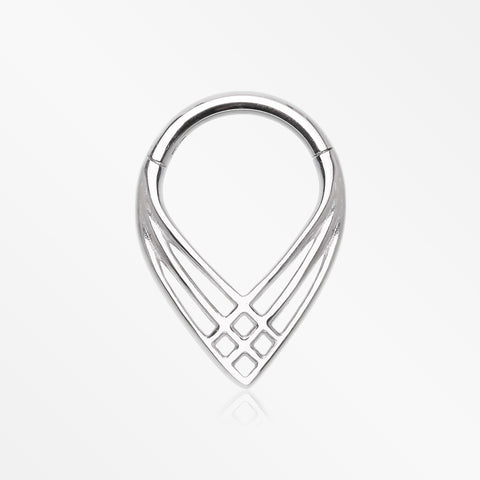 Triple Cross Weave Clicker Hoop Ring