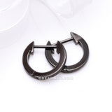 Detail View 1 of A Pair of Blackline Simple Huggie Hoop Steel Earring