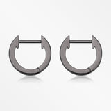 A Pair of Blackline Simple Huggie Hoop Steel Earring