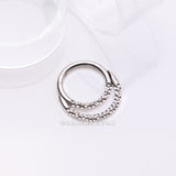 Detail View 1 of Implant Grade Titanium Hammered Accent Double Loop Clicker Hoop Ring
