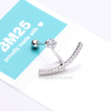 Detail View 4 of Sparkle Journey Curve Ear Jacket Cartilage Barbell Earring-Clear Gem