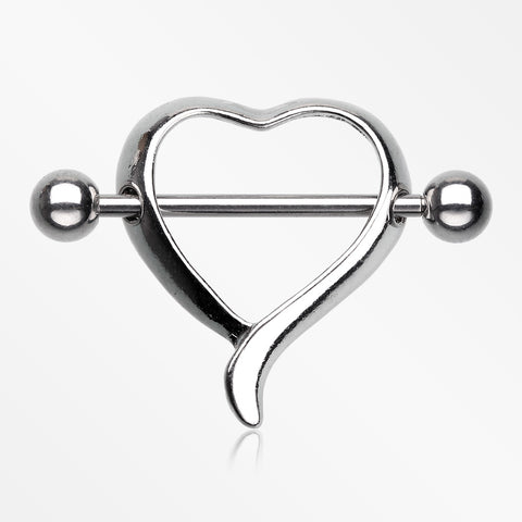 Classic Heart Nipple Shield Ring-Steel