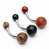 Organic Arang Wood Belly Button Ring-Black