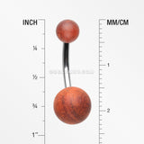 Organic Cherry Wood Belly Button Ring-Orange/Brown