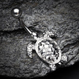 Sea Turtle Steel Belly Button Ring