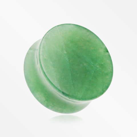 A Pair of Jade Aventurine Stone Double Flared Ear Gauge Plug-Green