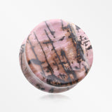 A Pair of Rhodonite Stone Double Flared Plug