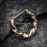 Golden Figaro Twist Septum Clicker Ring-Gold
