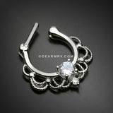 Turan Sparkle Septum Clicker Ring-Clear