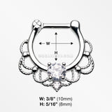 Turan Sparkle Septum Clicker Ring-Clear