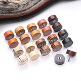 A Pair of Cang Wood Fake Plug Earring