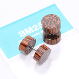 A Pair of Coconut Wood Fake Plug Earring