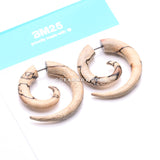 A Pair of Old Tamarind Wood Fake Spiral Hanger Earring