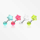 4 Pcs of Assorted Glow in the Dark Acrylic Star Barbell Package