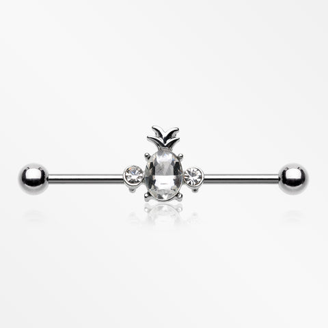 Adorable Pineapple Sparkle Industrial Barbell-Clear